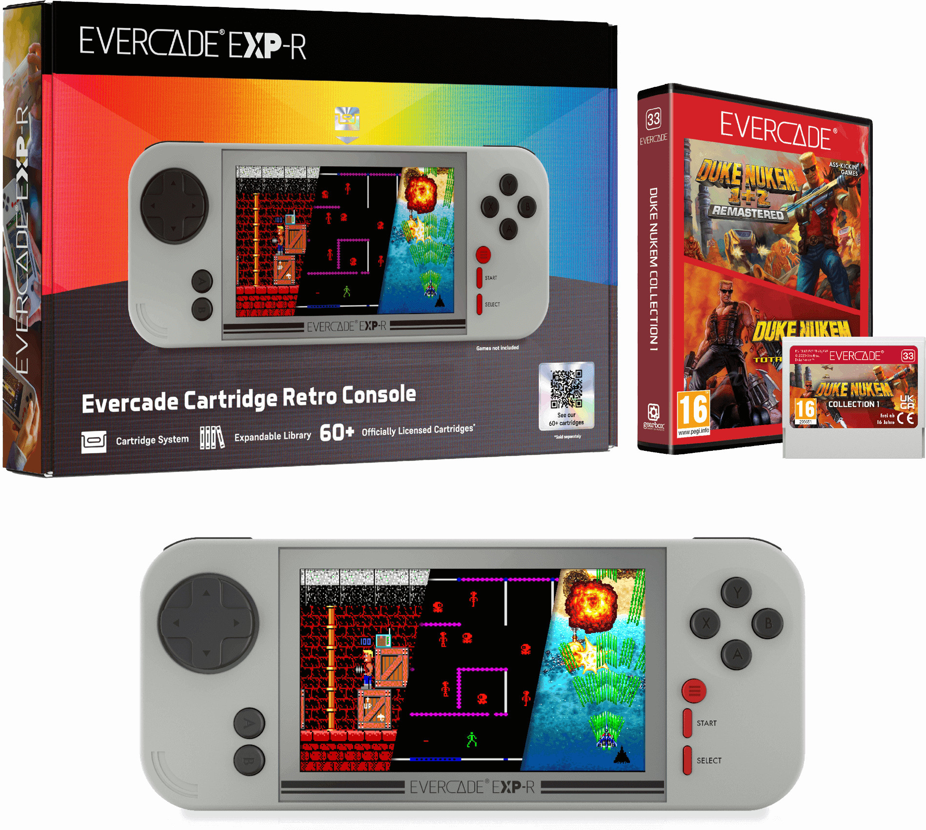 Evercade EXP-R Solo + Duke Nukem Collection 1 Bundle afbeelding