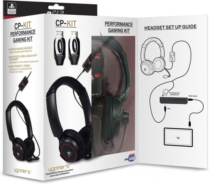 Image of 4Gamers Performance Gaming Kit (Stereo Gaming Headset CP-NC1 + High Speed HDMI cable with ethernet + Dual Charge and Stand)