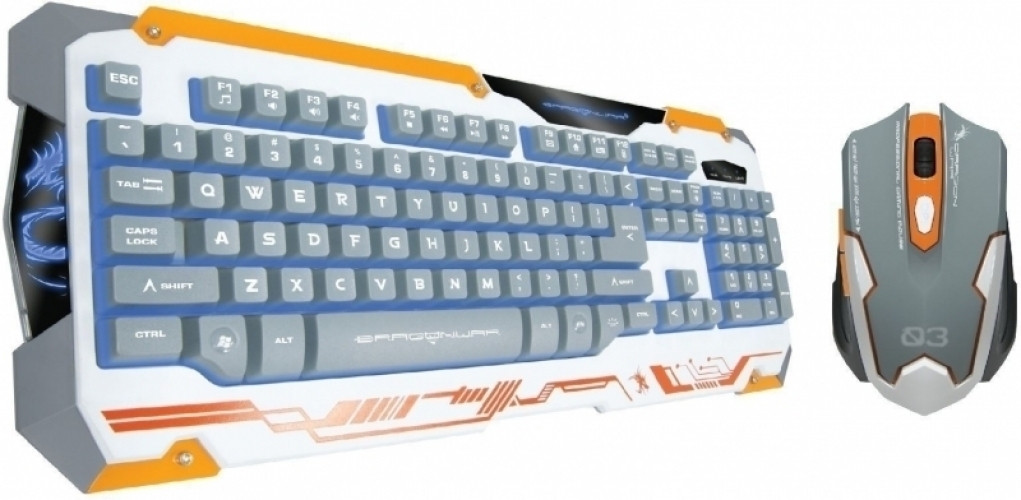 Image of Dragon War Sencaic Mouse + Keyboard (qwerty) White Edition