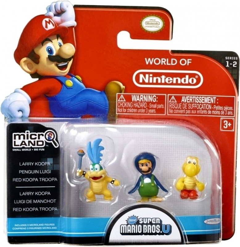 Super Mario Bros Microland Figures - Larry Koopa/Penguin Luigi/Red Koop Troopa