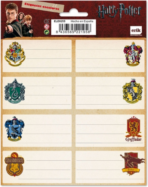 Harry Potter - Hogwarts School Label Stickers afbeelding
