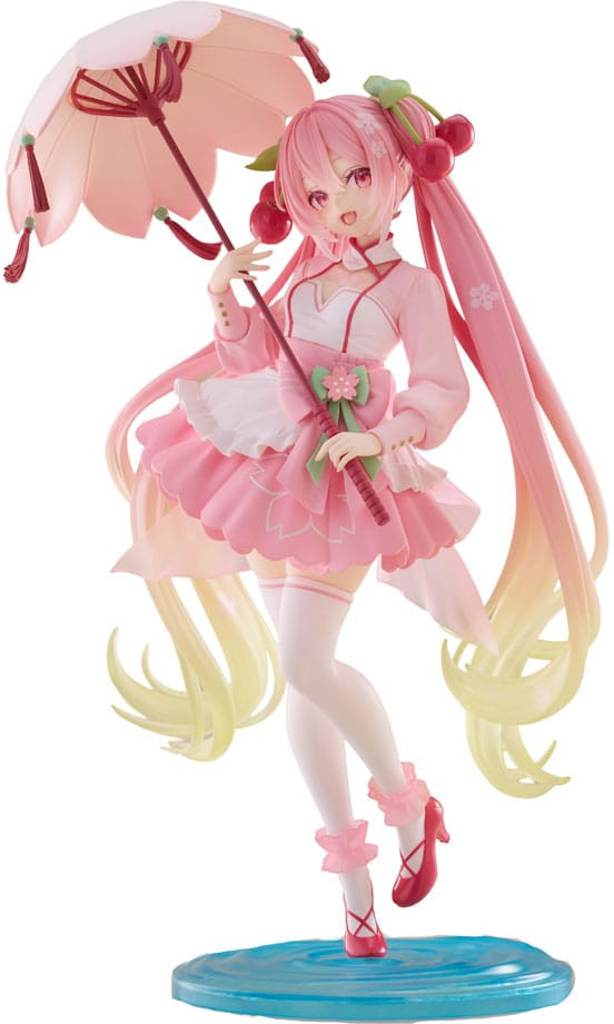 Hatsune Miku AMP PVC Statue Newley Written - Sakura Miku Sakura Dress Ver.