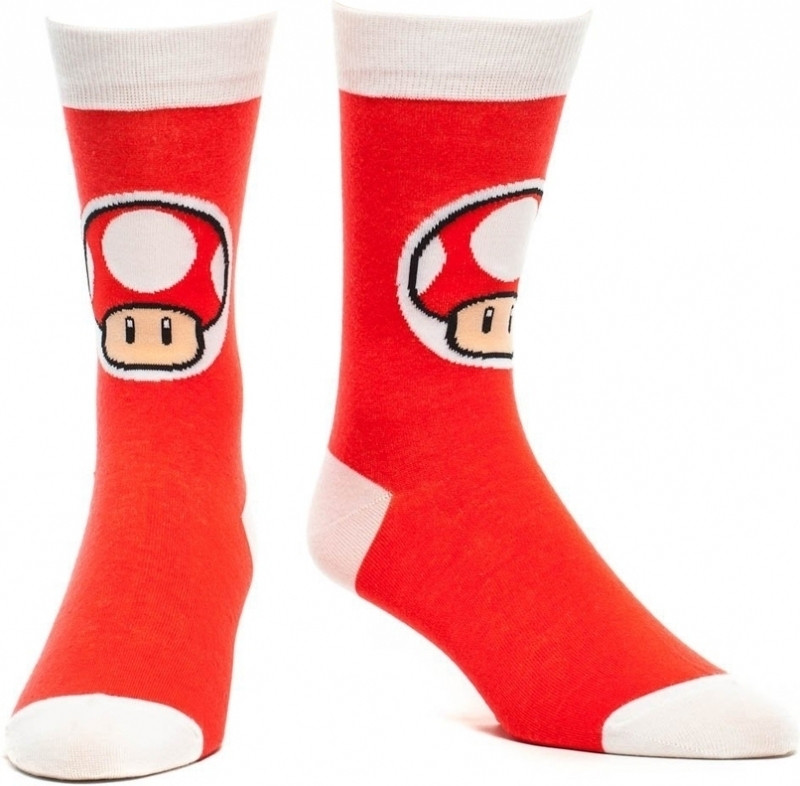 Image of Nintendo Crew Sock Mushroom Red