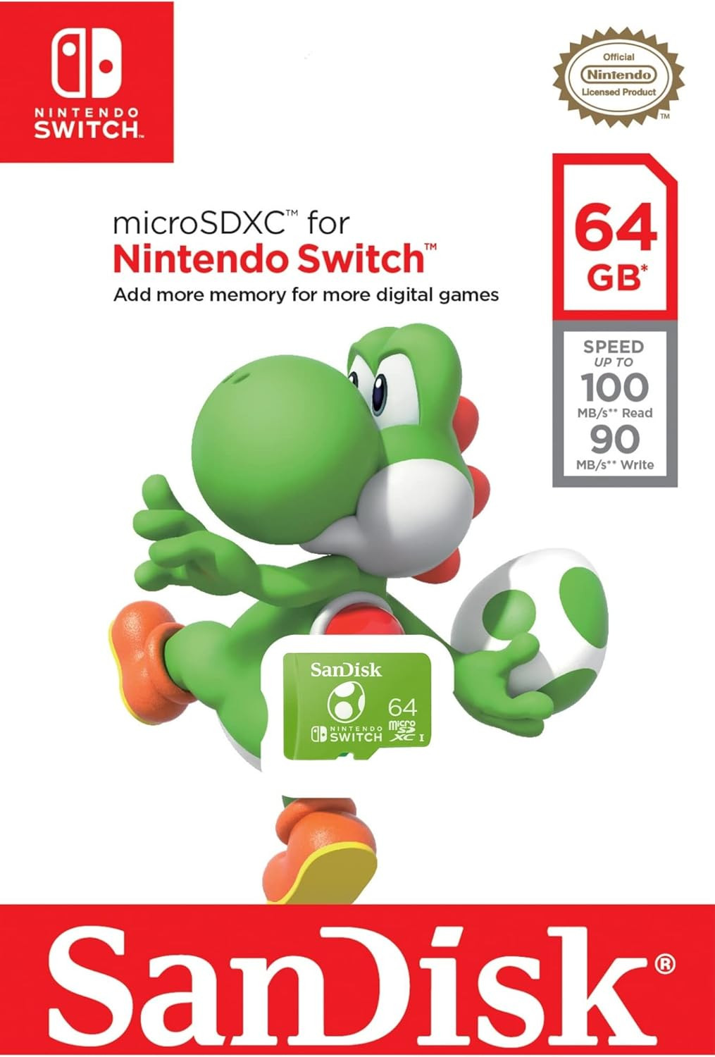 Sandisk MicroSDXC 64GB Memory Card (Yoshi) afbeelding