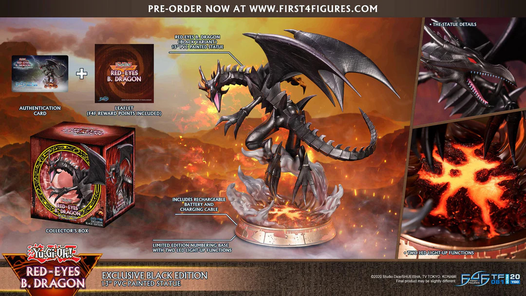 First 4 Figures Yu-Gi-Oh! Resin Statue - Red-Eyes B. Dragon - Black (First4Figures)