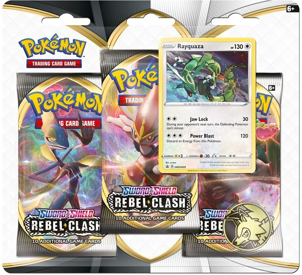 Pokemon TCG Sword & Shield Rebel Clashs 3 Booster Pack - Rayquaza