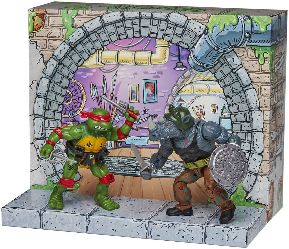 Teenage Mutant Ninja Turtles: Remastered Action Figure - Raphael vs. Rocksteady