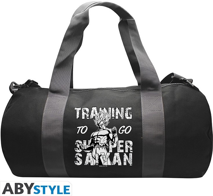 Dragon Ball Z - Training to go Super Saiyan Black / Grey Sport Bag