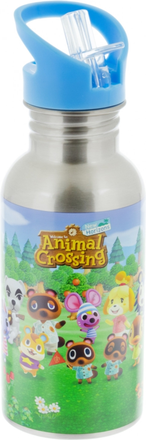 Animal Crossing - Metal Water Bottle with Straw