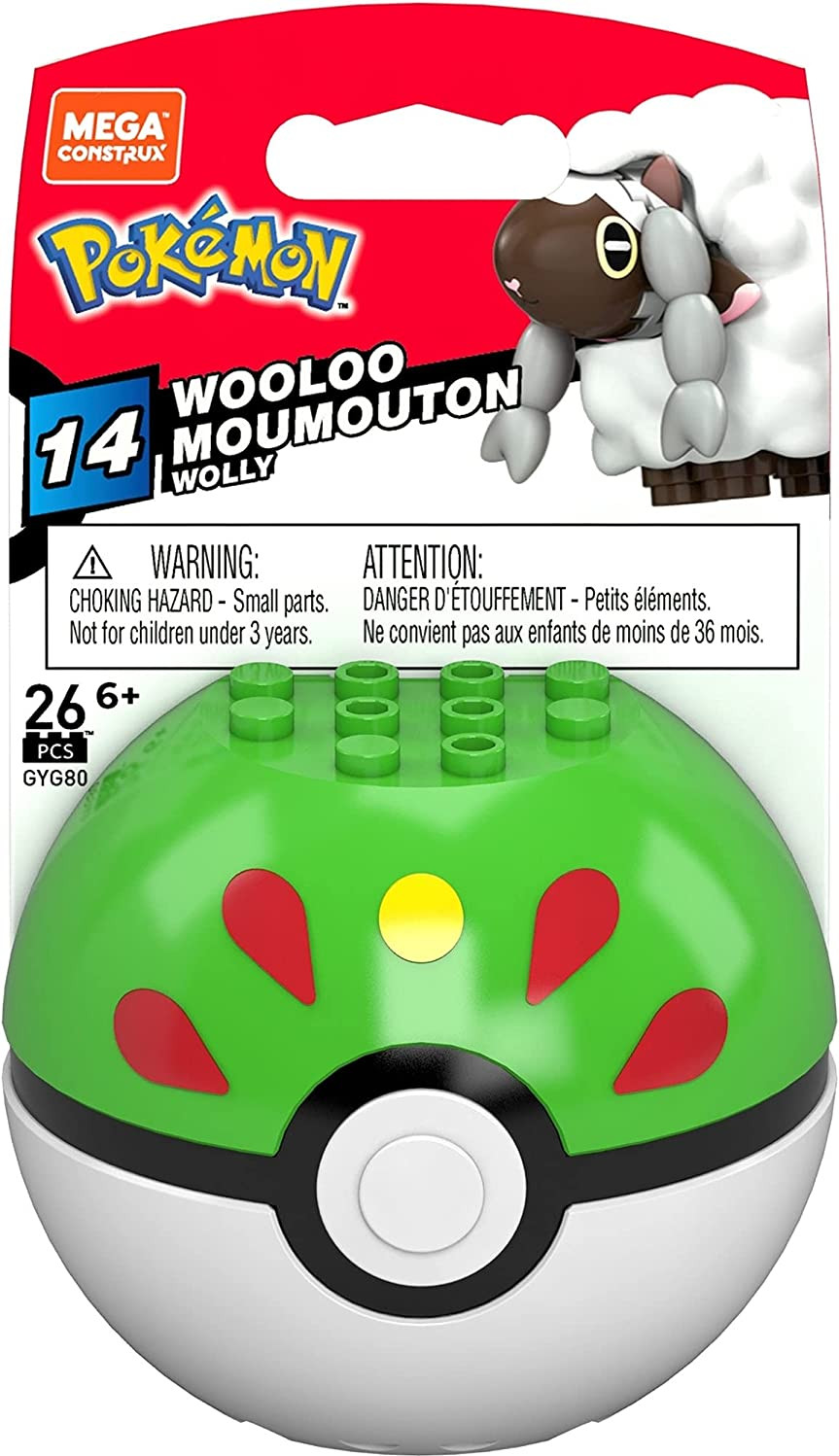 Mega Construx Pokemon - Wooloo in Friend Ball