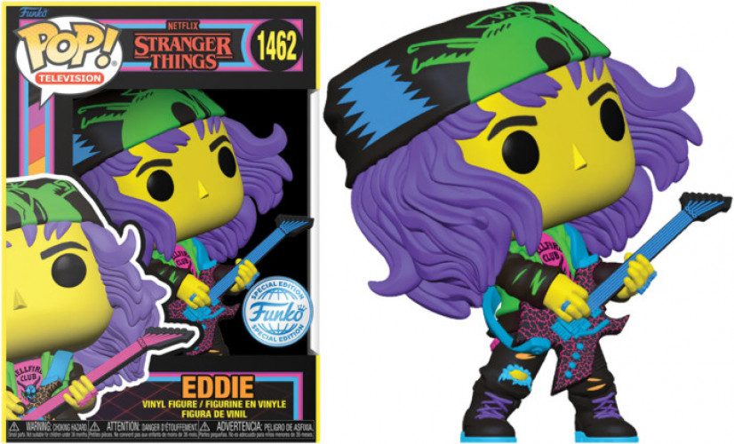 Stranger Things Funko Pop Vinyl: Eddie with Guitar (Blacklight) afbeelding