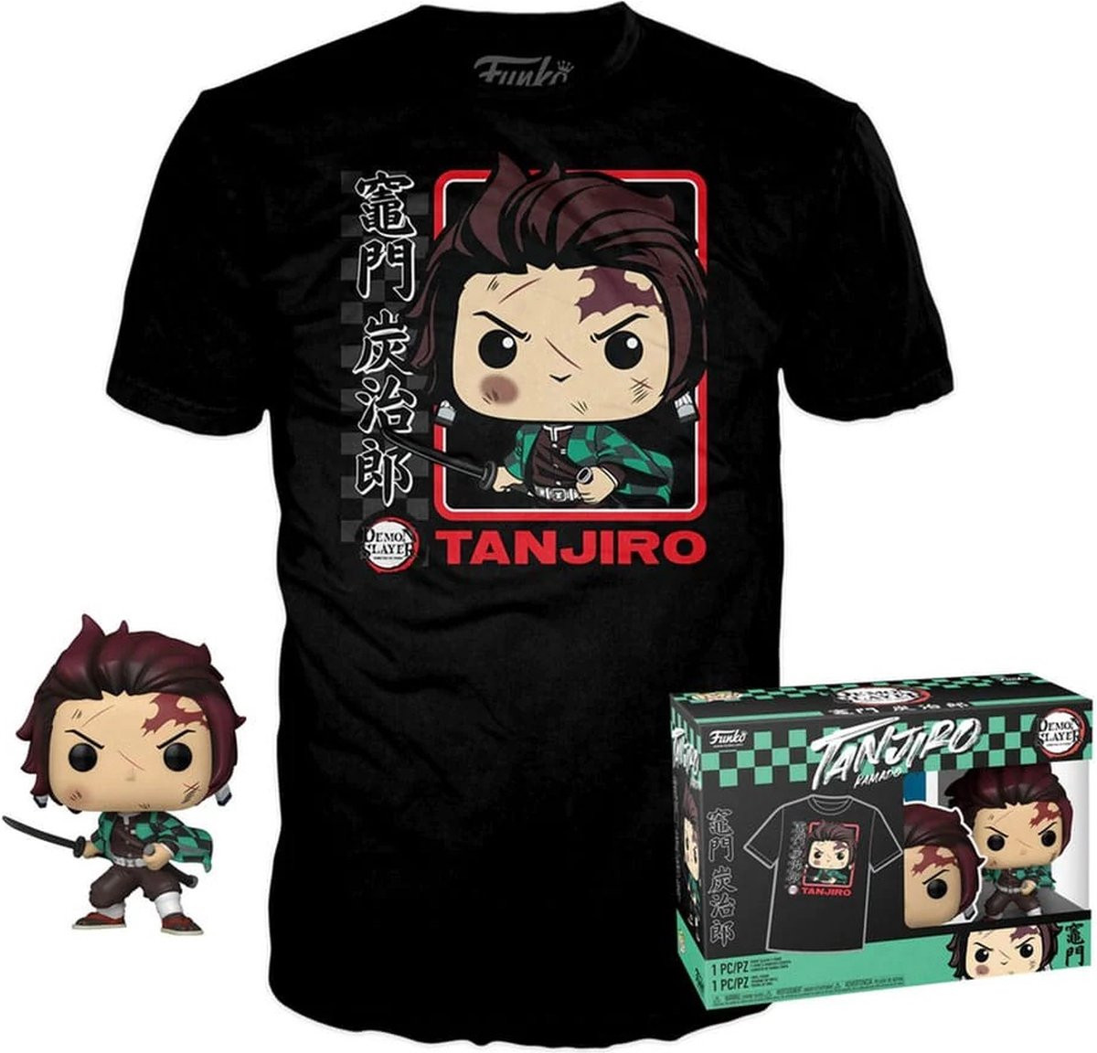 Demon Slayer Funko Pop! Tees & Vinyl - Tanjiro Kamado (Exclusive Special Edition) afbeelding
