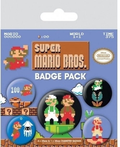 Image of Super Mario Bros Pin Badge Pack