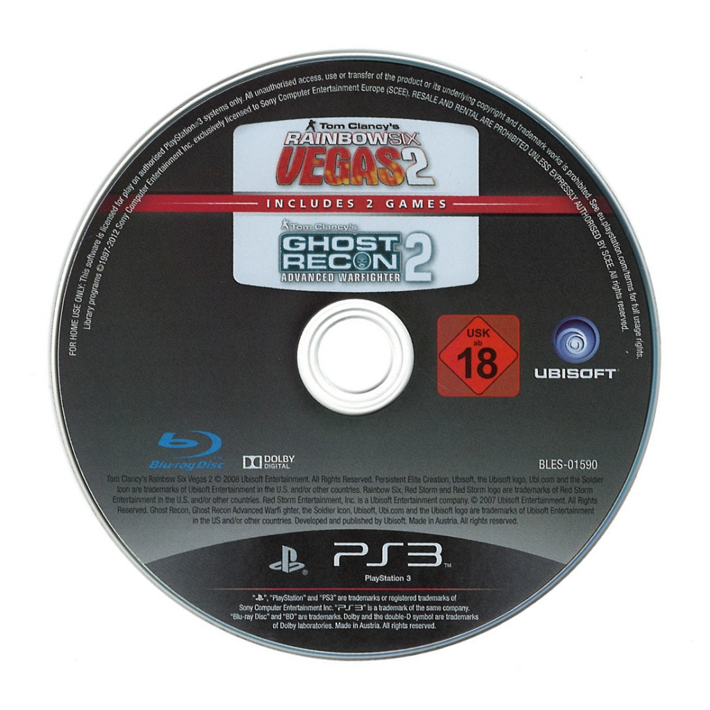 Rainbow Six Vegas 2 + Ghost Recon Advanced Warfighter 2 (losse disc)
