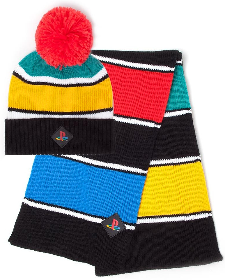 Playstation Retro Colors Beanie Scarf Gift Set