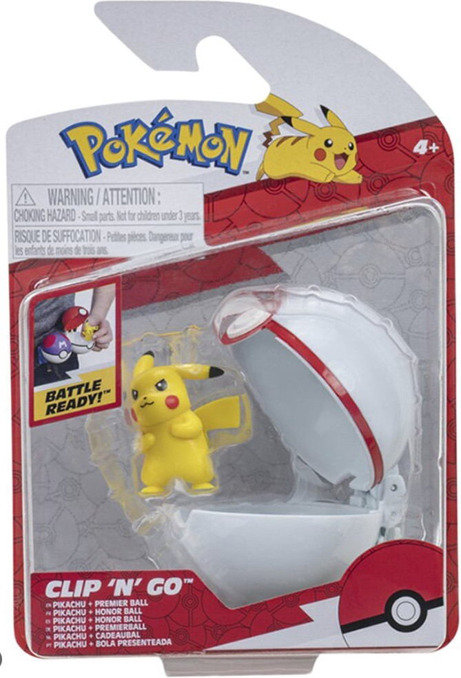 Pokemon Figure Standing Pikachu Premier Ball (Clip 'n' Go)