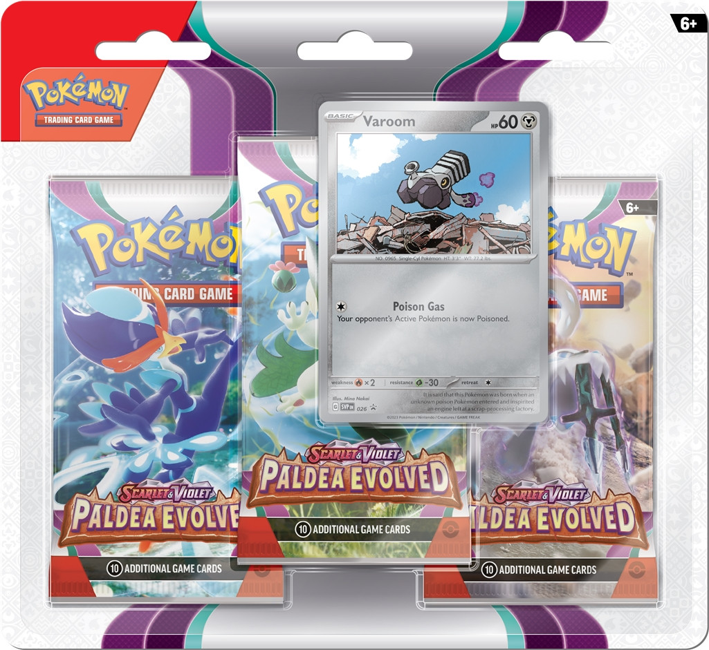 The Pokemon Company Pokemon TCG Scarlet & Violet Paldea Evolved Booster 3-Pack - Varoom
