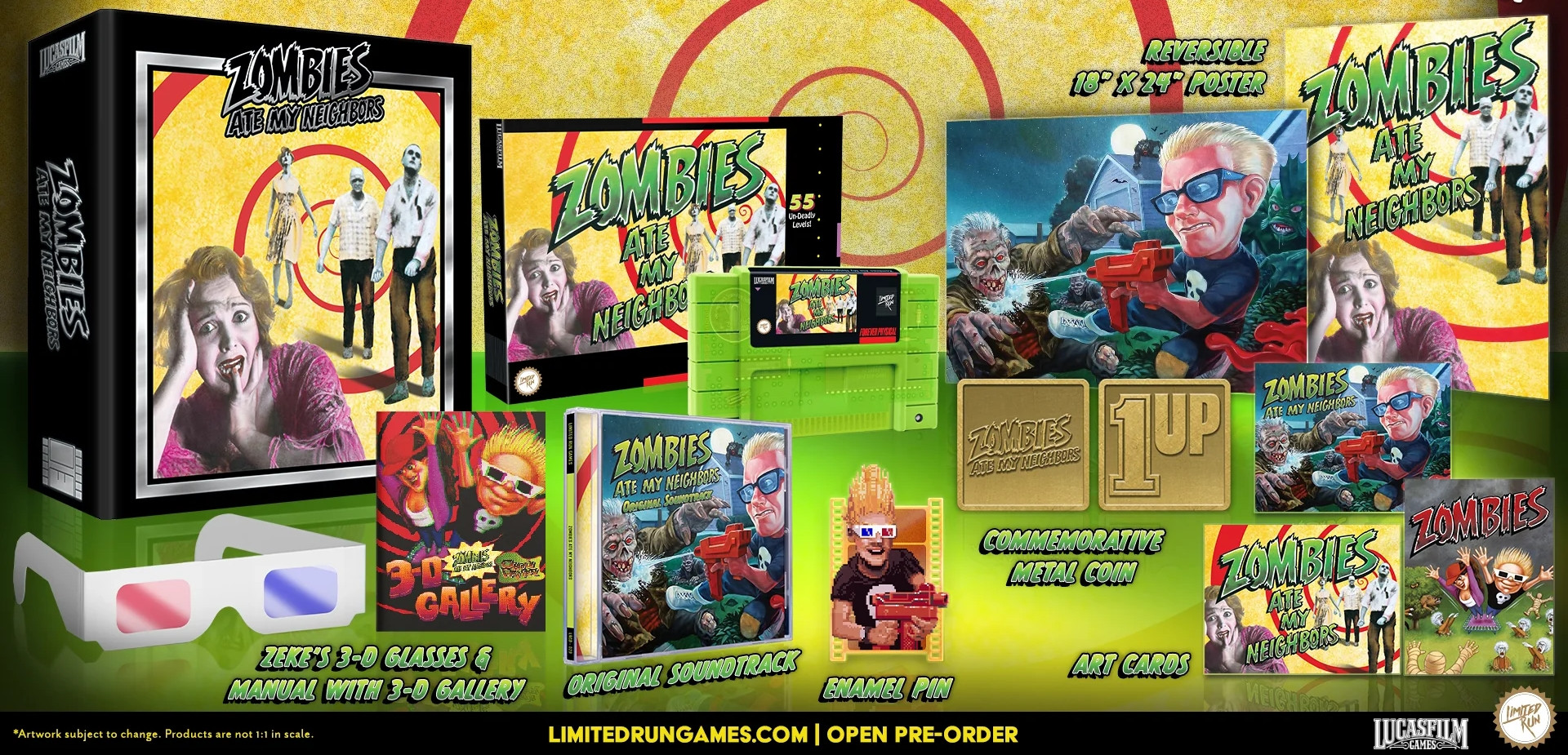 Zombies Ate My Neighbors Retro Collection Green Cartridge Edition (Limited Run Games)