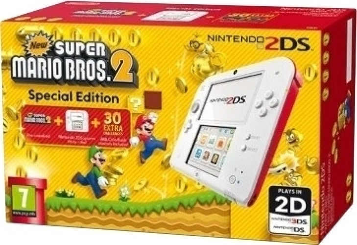 Image of Nintendo 2DS (White Red) + New Super Mario Bros 2
