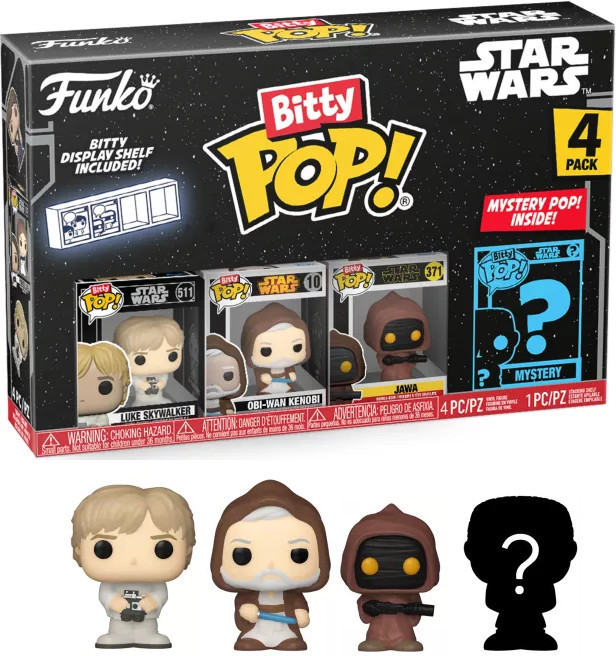 Star Wars Funko Bitty Pop! 4-Pack: Luke Skywalker / Obi-Wan Kenobi / Jawa afbeelding