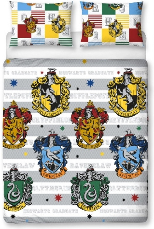 Harry Potter - Hogwarts Houses 2 Persoons Dekbedovertrek Set (200cm x 200cm) afbeelding