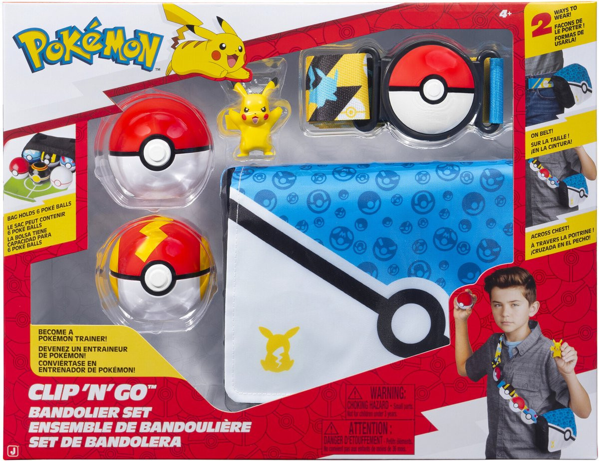 Pokemon Clip 'N Go Bandolier Set (Pikachu + Poke Ball + Pikachu Belt)