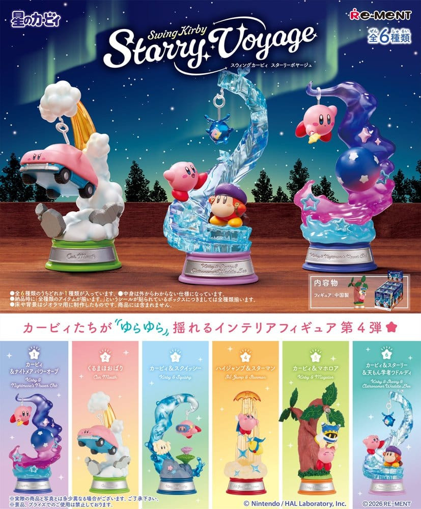 Kirby Mini Figures - Swing Kirby Starry Voyage Collection Blind Box (Complete Set 6 Figuren)