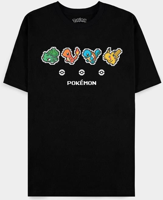 Pokémon Heren Tshirt -M- Starters Zwart