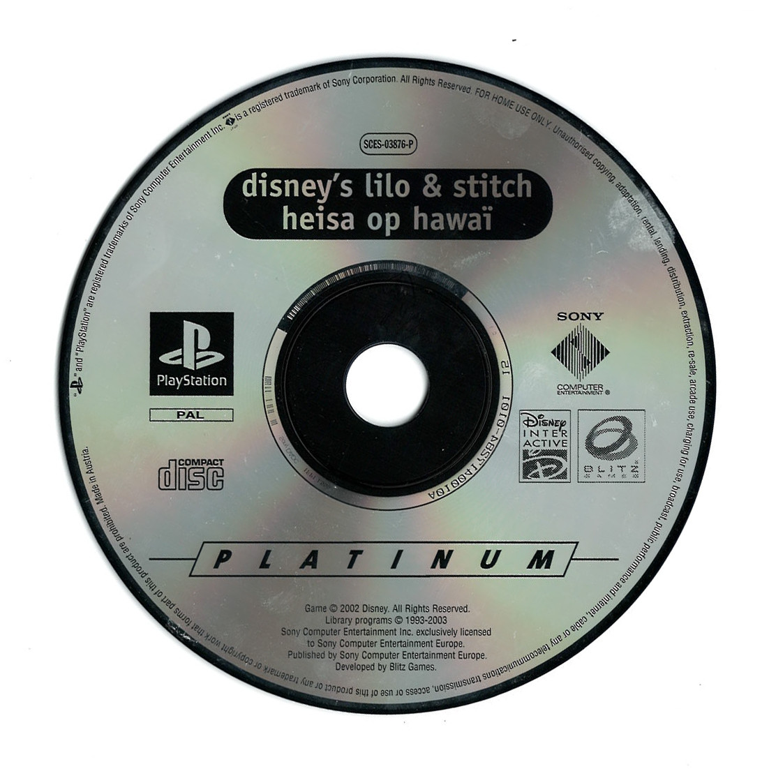 Disneys Lilo and Stitch Heisa Op Hawai (platinum)(losse disc)
