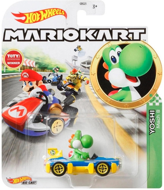Hot Wheels Mario Kart - Yoshi Mach-8 Kart afbeelding