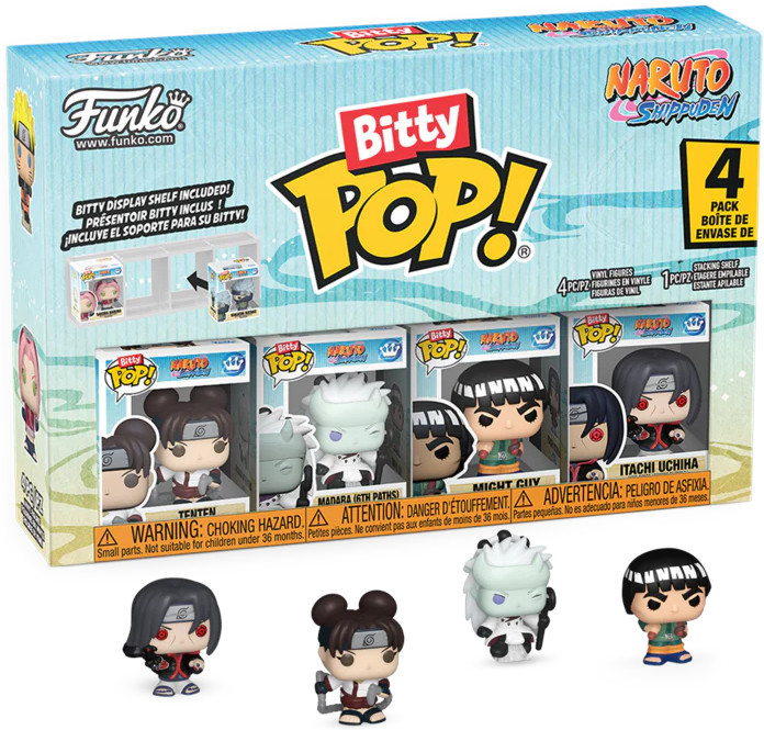 Naruto Shippuden Funko Bitty Pop! 4-Pack: Tenten / Madara / Might Guy / Itachi Uchiha afbeelding