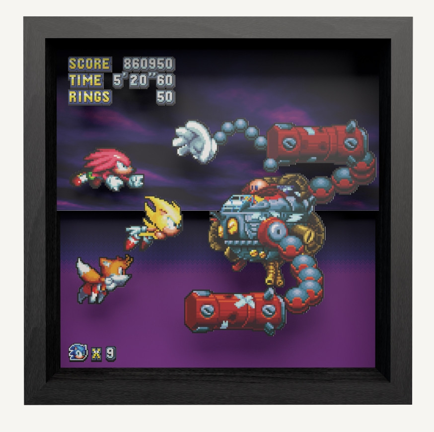Pixel Frame - Sonic Mania - Heroes v.s. Dr. Eggman (23cm x 23cm)