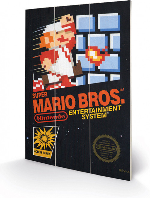 Wooden Art - Super Mario Bros (NES Cover) 30x20cm