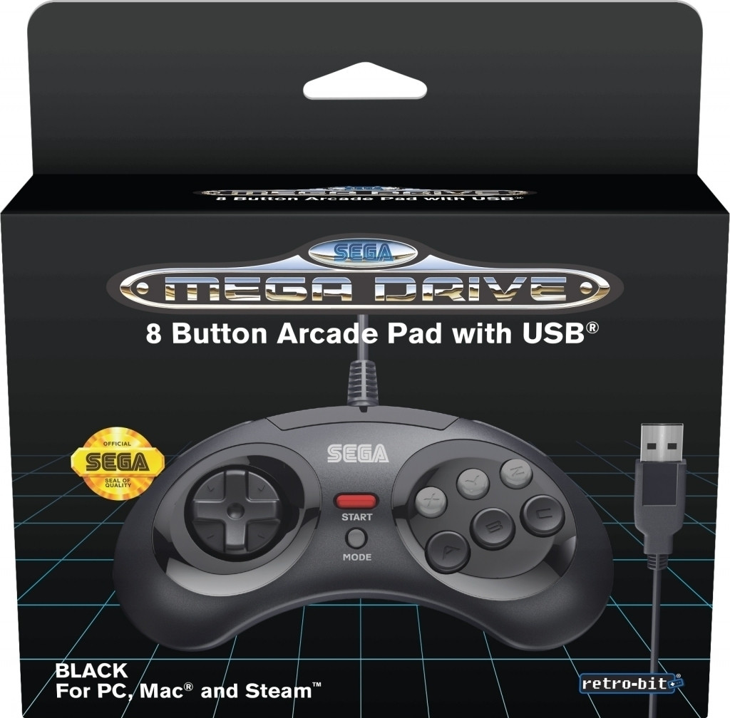 Retro-Bit - SEGA Mega Drive 8-Button USB Controller (Black) kopen?