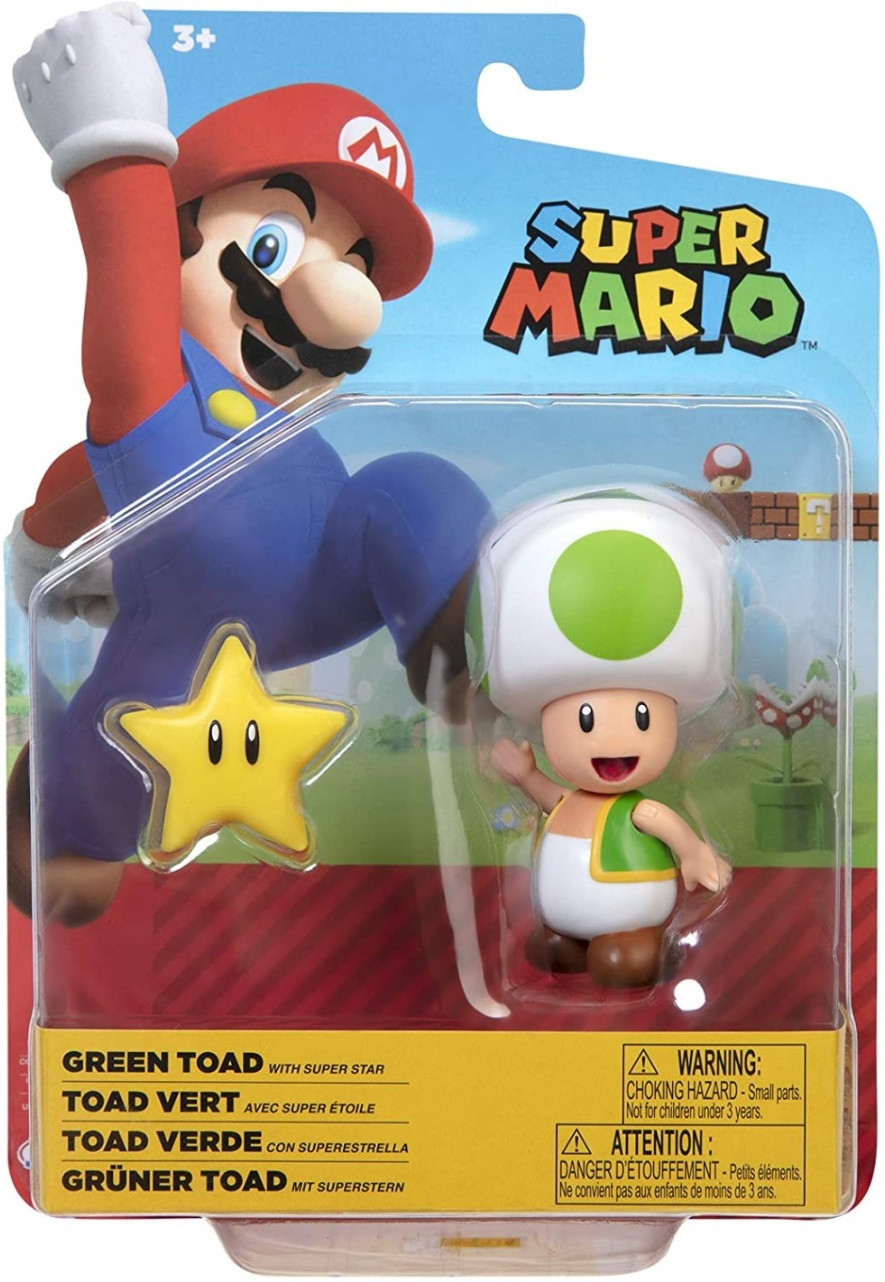 Super Mario Action Figure - Green Toad with Super Star