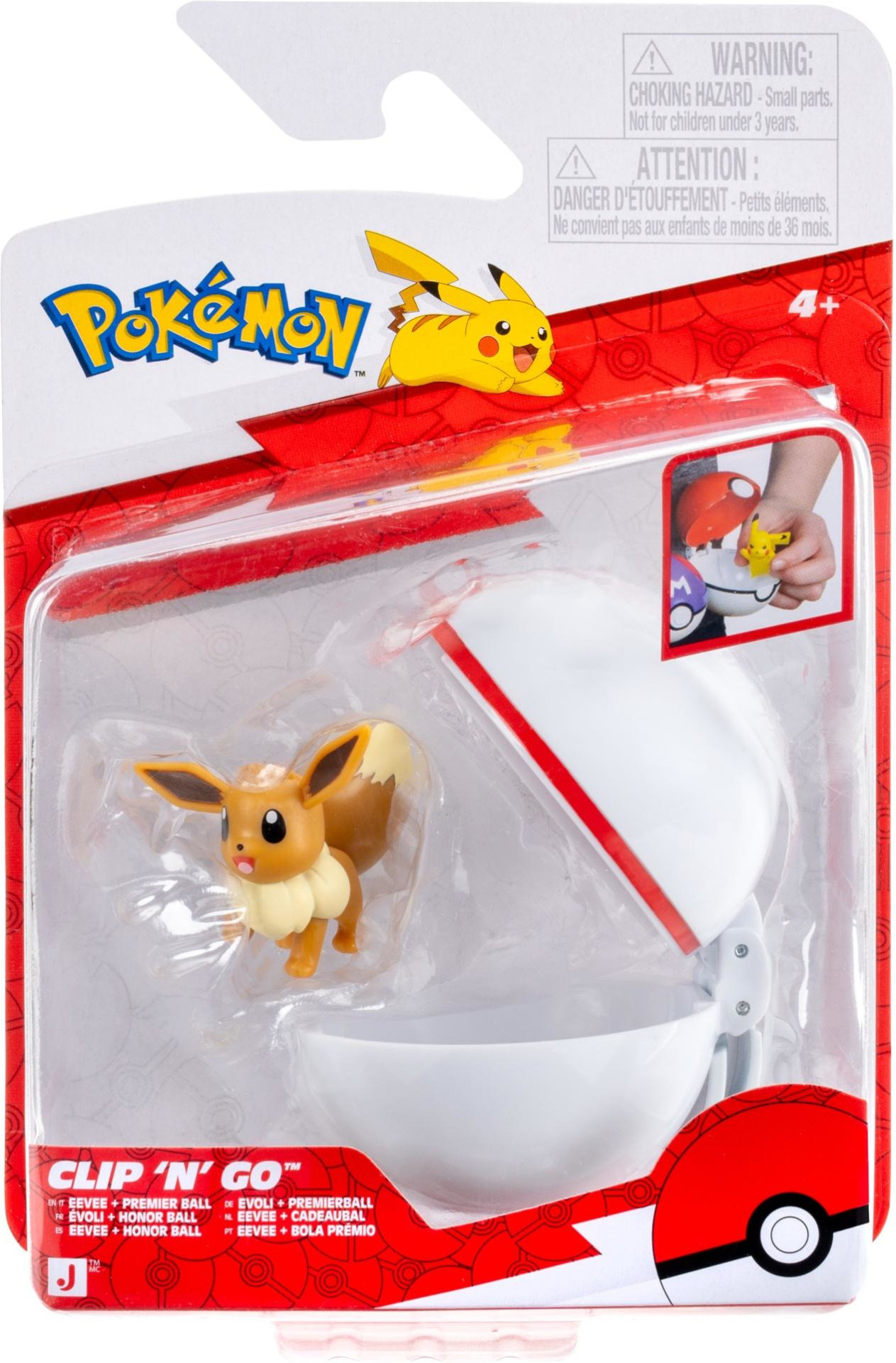 Pokemon Figure - Eevee + Premier Ball (Clip 'n' Go)