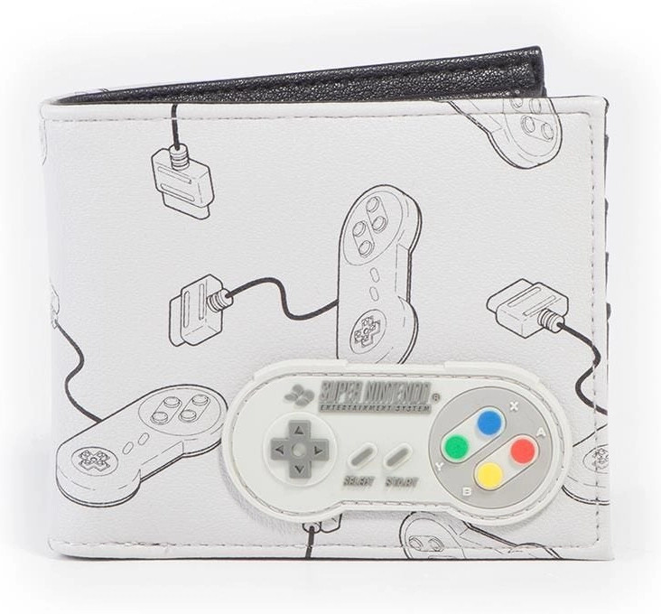 SNES - Controller AOP Bifold Wallet With Rubber Patch