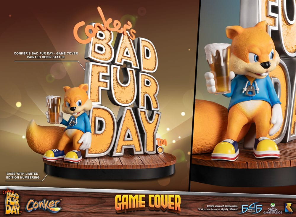 First 4 Figures Conker's Bad Fur Day PVC Statue - Game Cover Exclusive Edition (Beer)