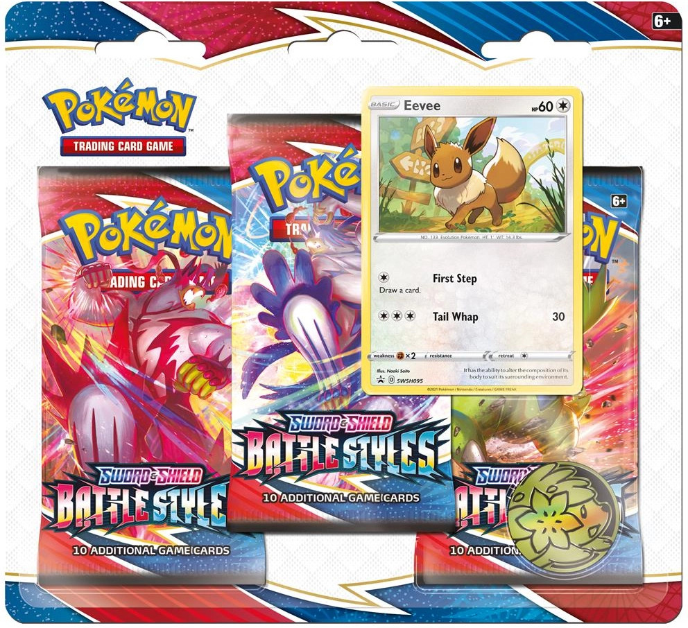 Pokemon TCG Sword & Shield Battle Styles 3-Pack - Eevee