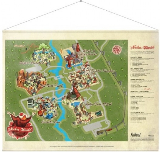 Fallout Wallscroll Nuka World Map (schade aan product)