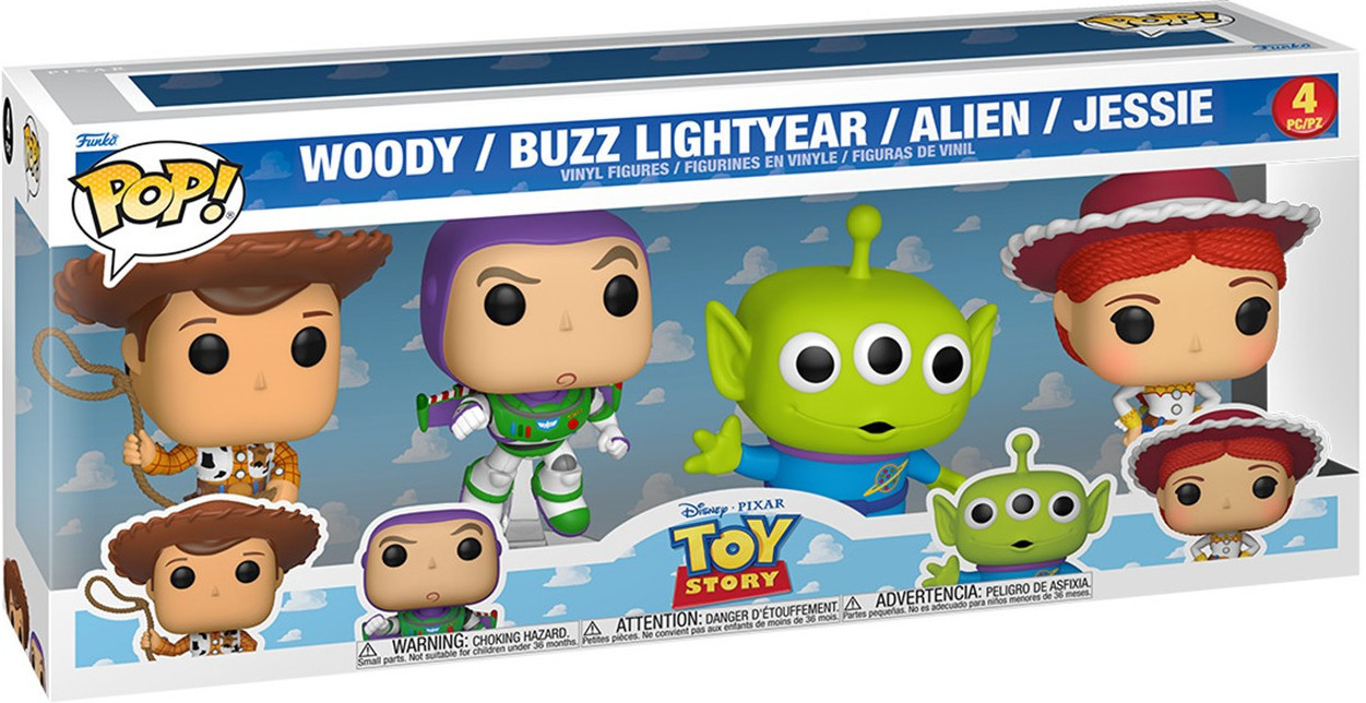 Disney Toy Story 4 Funko Pop Vinyl 4-Pack: Woody / Buzz Lightyear / Alien / Jessie