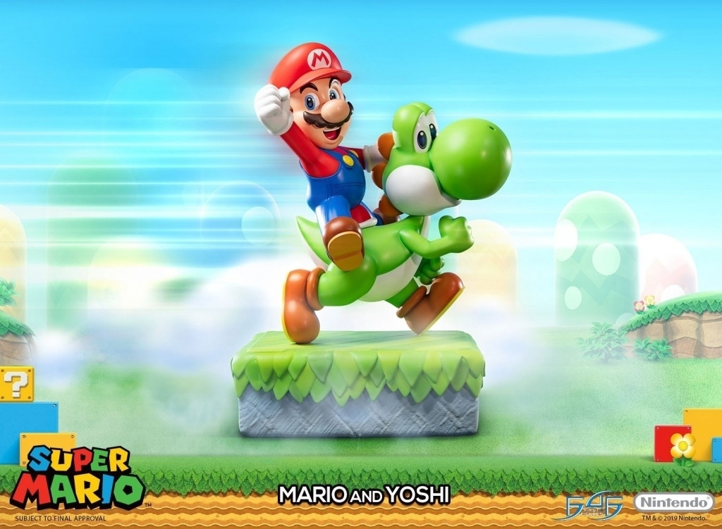 Super Mario Mario and Yoshi 19 inch Statue