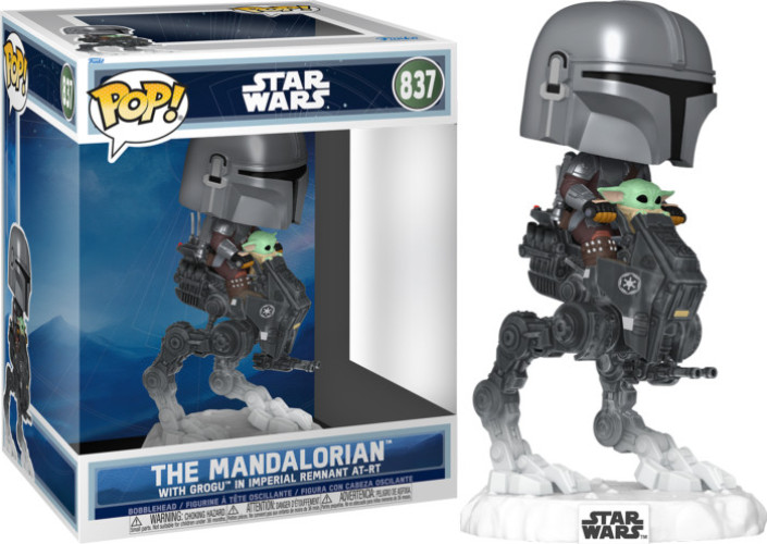 Star Wars Funko Pop Rides Deluxe Vinyl: The Mandalorian with Grogu in Imperial Remnat AT-RT