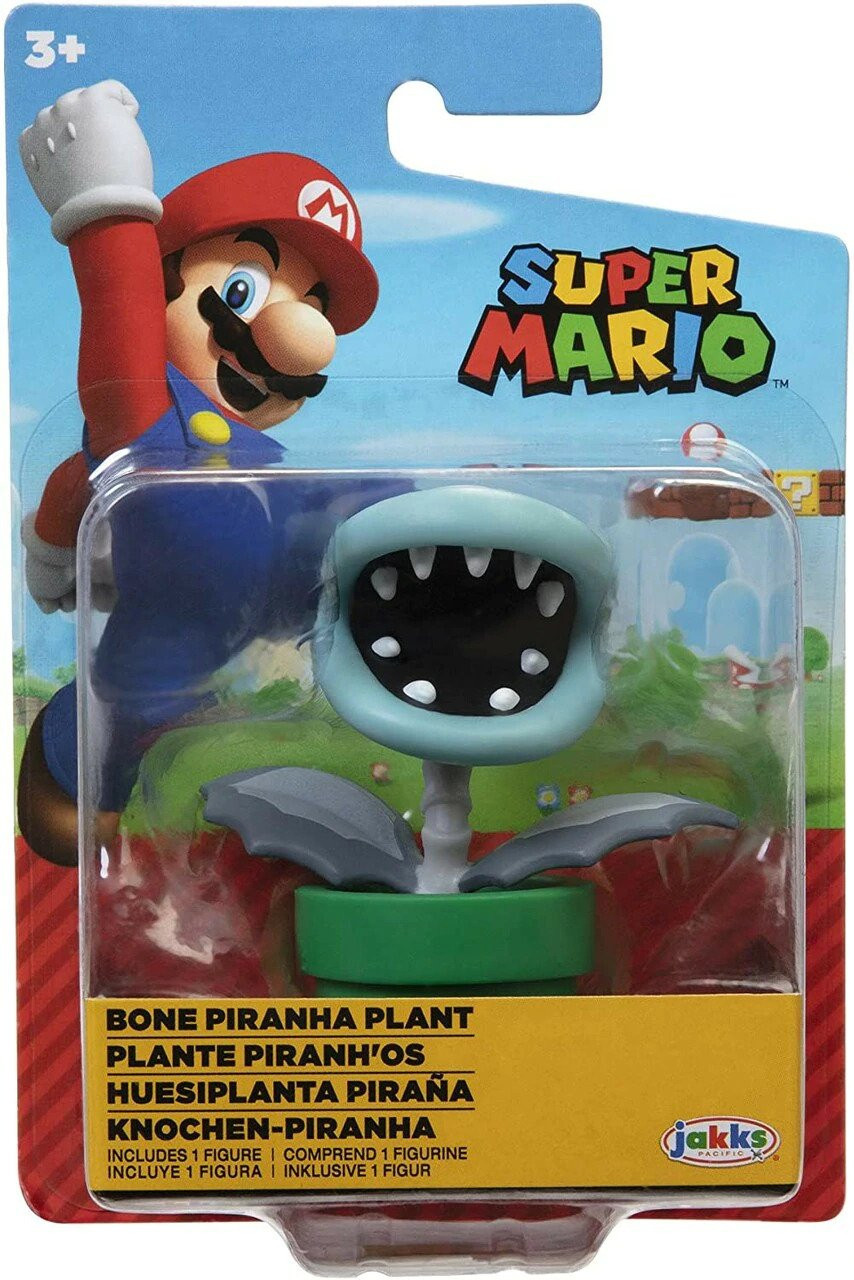 Super Mario Mini Action Figure - Bone Piranha Plant