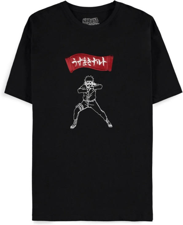 Naruto Shippuden Heren Tshirt -S- Graphic Art Zwart