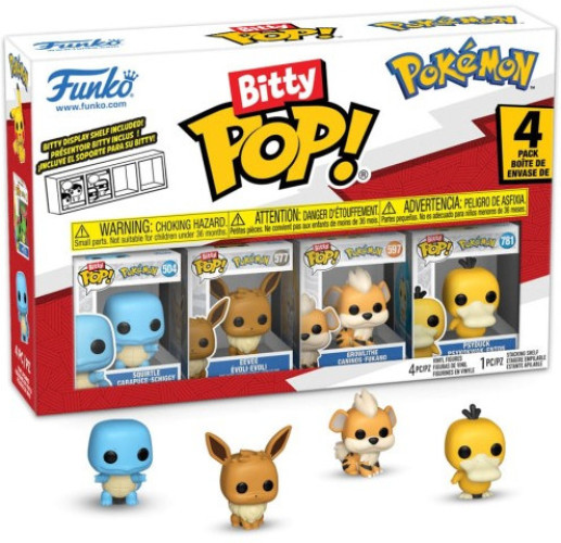 Pokémon Funko Bitty Pop! 4-Pack Squirtle / Eevee / Growlithe / Psyduck