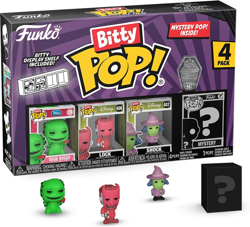 The Nightmare Before Christmas 30th Anniversary Funko Bitty Pop! 4-Pack: Oogie Boogie / Lock / Shock afbeelding