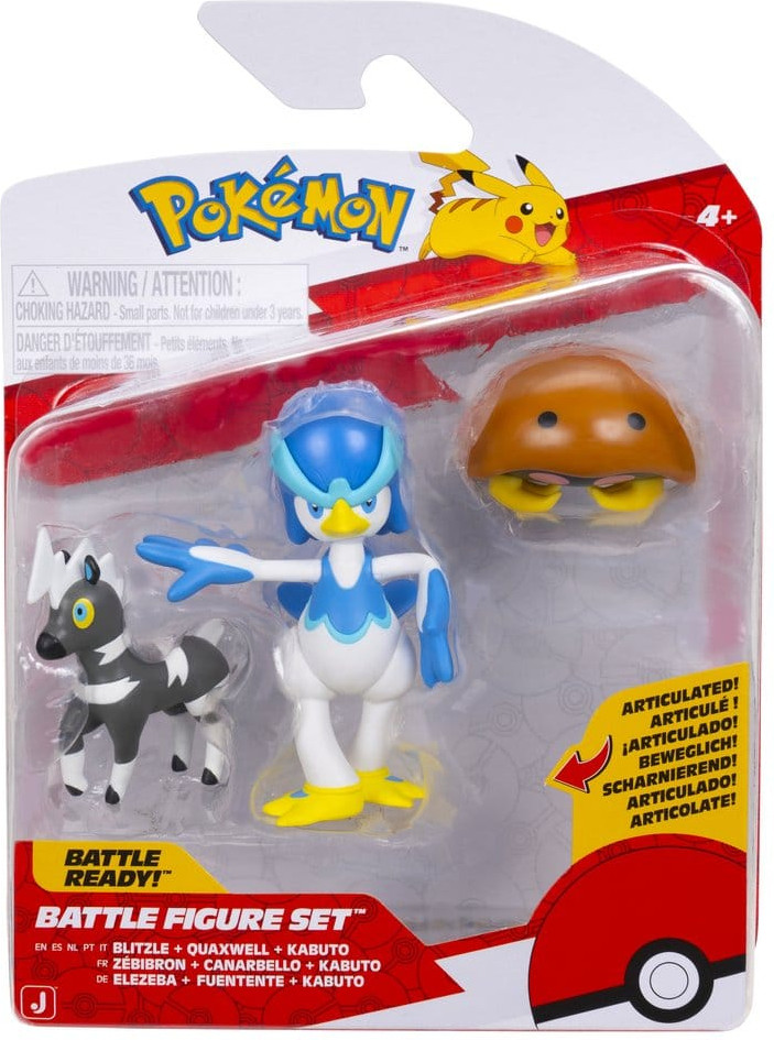 Pokemon Battle Feature Figure Set - Blitzle, Kabuto & Quaxwell