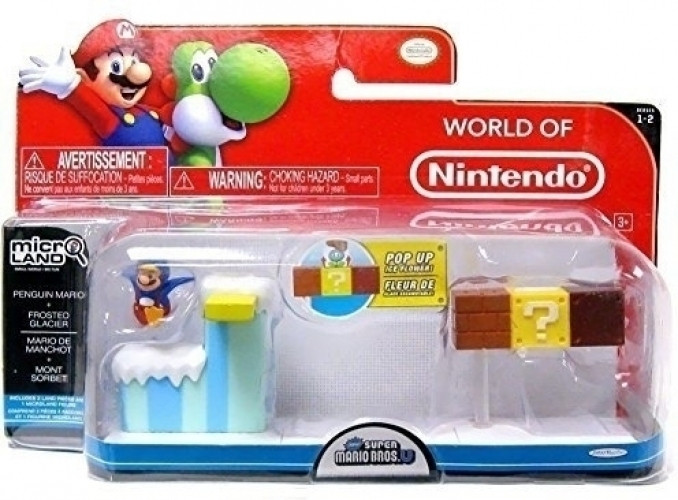 Image of Super Mario Bros Microland Playset - Frosted Glacier with Penguin Mario