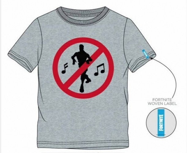 Fortnite - No Dancing Sign Grey Kids T-Shirt